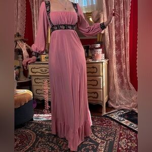 Gunne Sax Black Label Terrycloth size 9 Maxi Dress